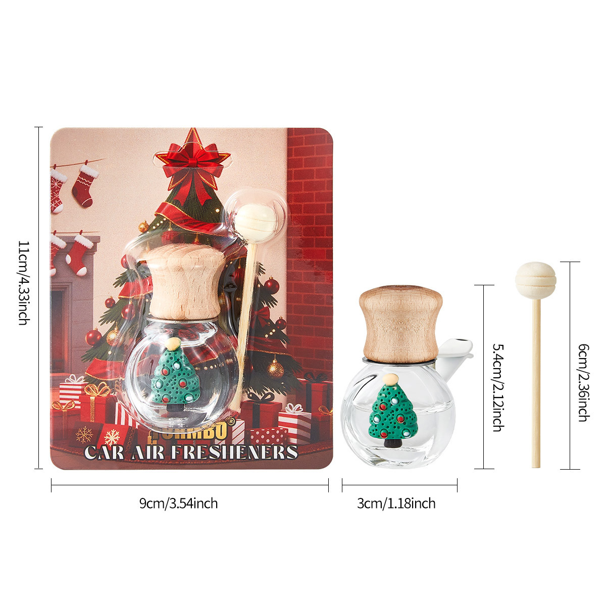 Car Vent Air Freshener | Christmas-Themed Car Perfume Clip & Solid Perfume Ornament