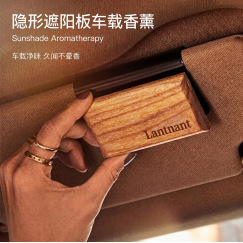 Car sun visor clip-on air freshener | natural wood grain design | hidden car fragrance accessory