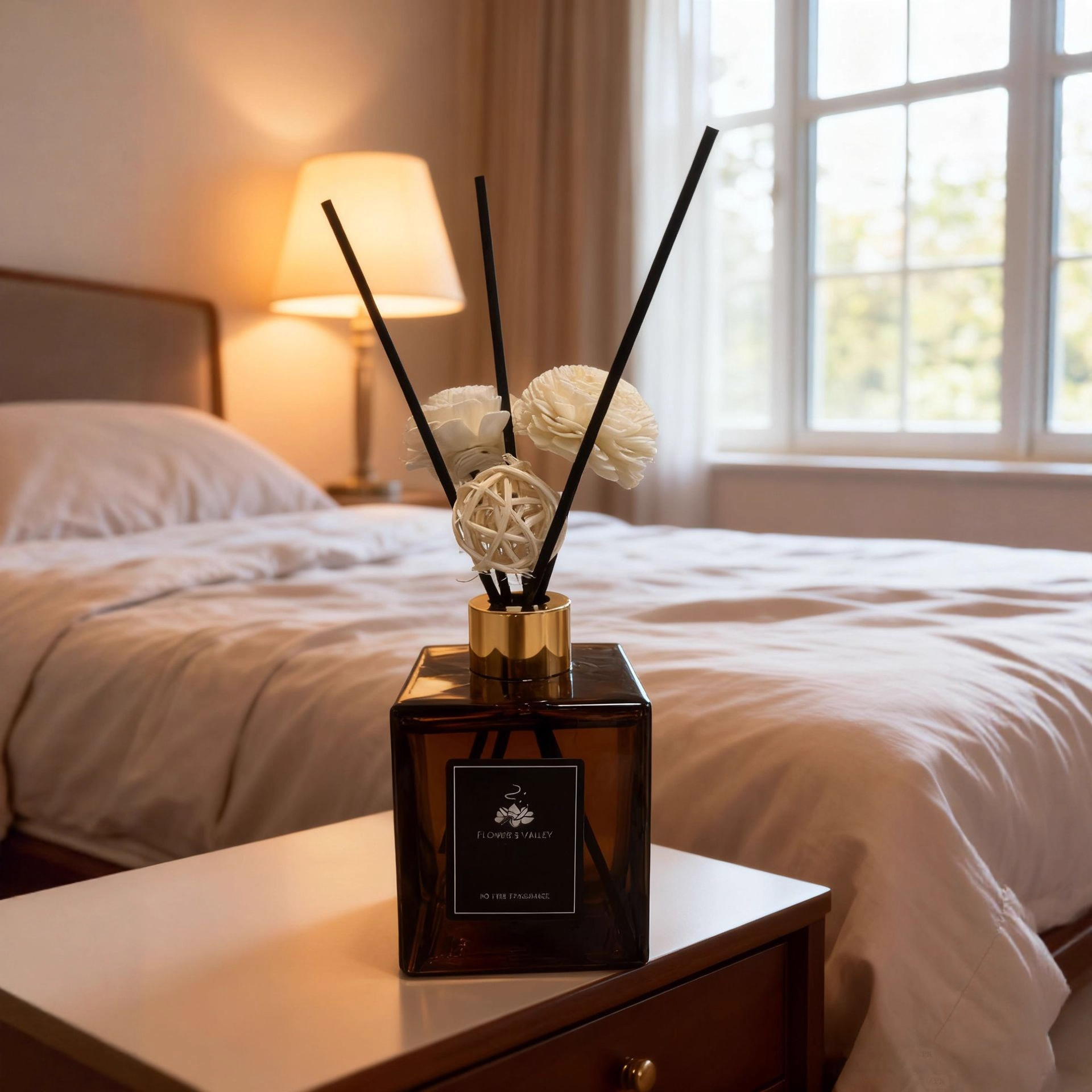 Flameless Essential Oil Diffuser | Bathroom Odor Eliminator | Dried Flower Air Freshener | Long-Lasting Bedroom Fragrance