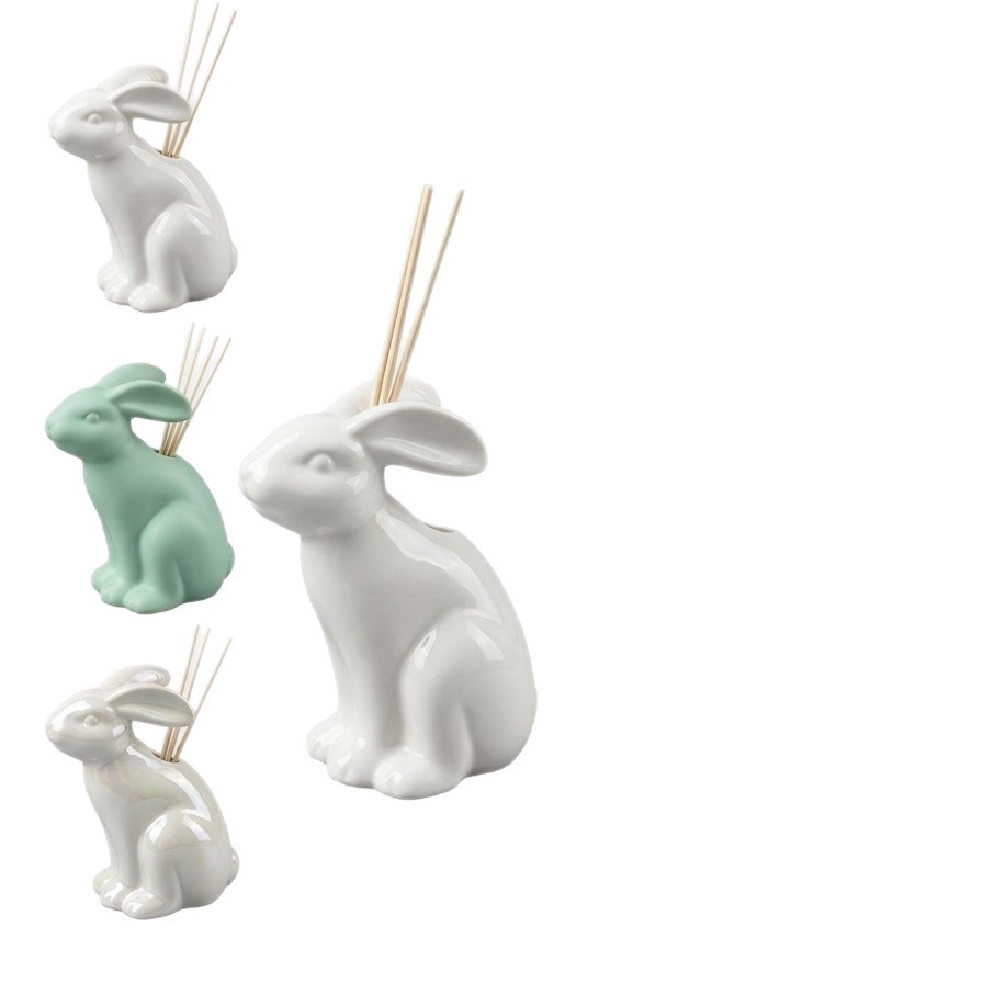 Ceramic Reed Diffuser | Rabbit-Shaped Flameless Aroma Diffuser | Custom Design Available | Cross-Border Bestseller