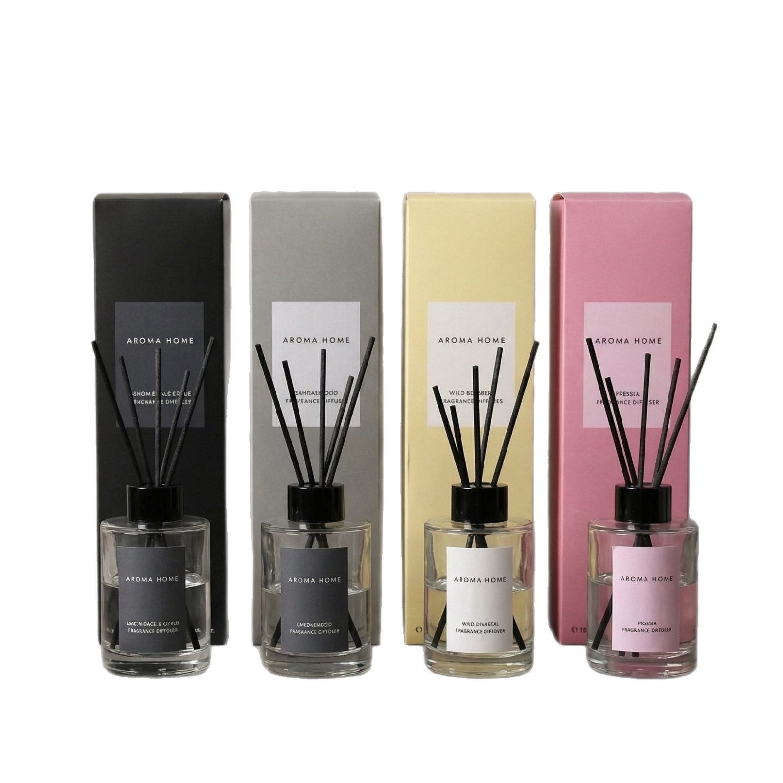 Flameless Reed Diffuser Set | 120ml Long-Lasting Fragrance | Four-Color Series | Cross-Border Bestseller