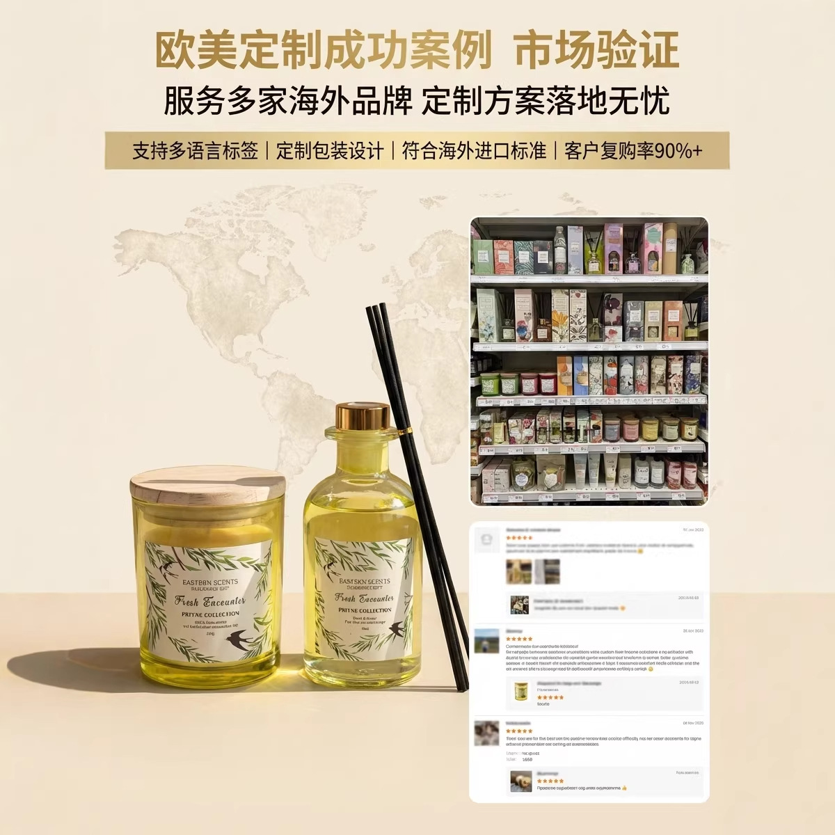 Reed Diffuser & Candle Gift Set | Plant-Based Soy Wax | Travel-Friendly | Long-Lasting Aroma