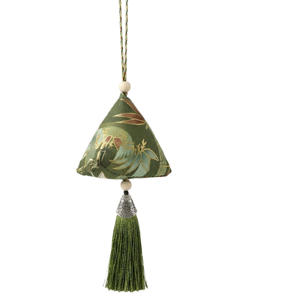 Tasselled Mugwort Sachet | Dragon Boat Festival Decoration | Handmade Cotton Pouch | Floral Bouquet Hanging Ornament
