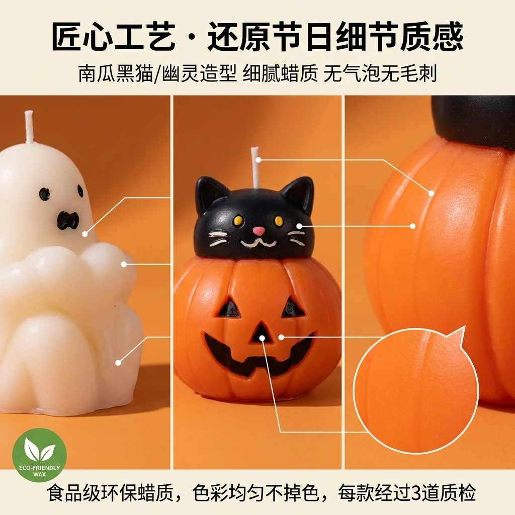 Halloween Scented Candles | Pumpkin, Cat & Ghost Designs | Holiday Decor | Wholesale