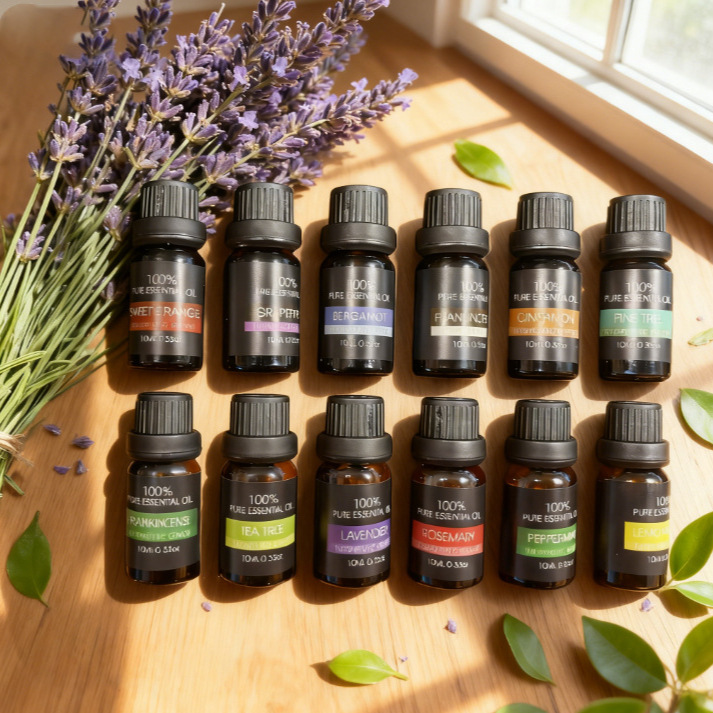 Cross-border lavender & rose essential oil set | home & bedroom fragrance | long-lasting aroma diffusion