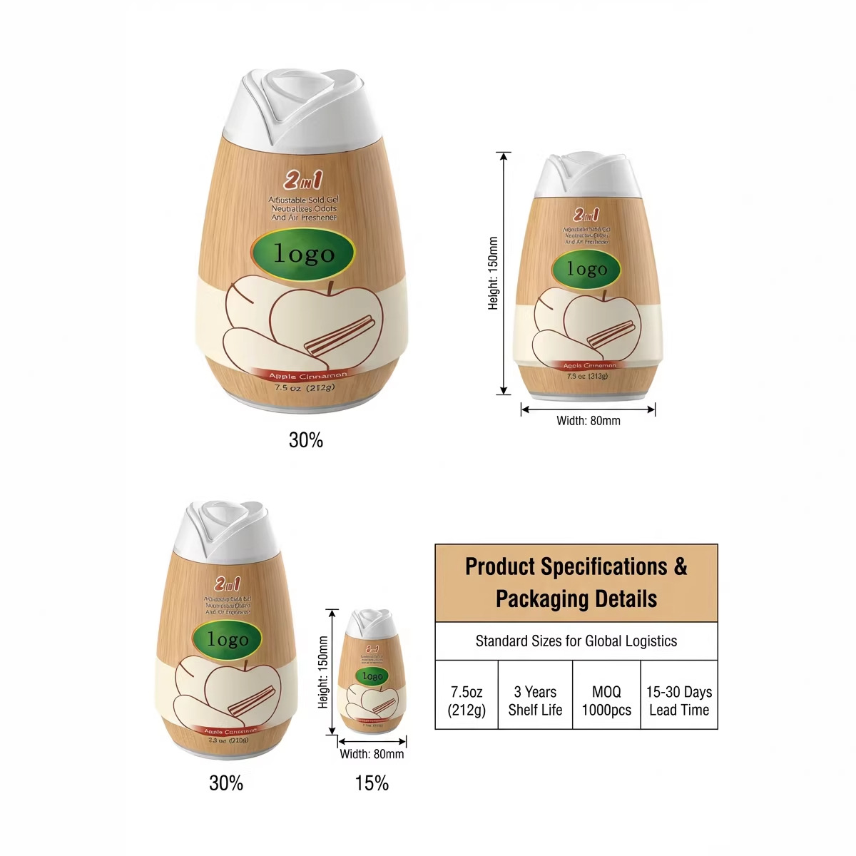 Fragrance Gel Air Freshener | Customizable Scents | Flameless Gel Diffuser | Cross-Border Bestseller