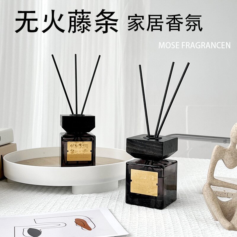 Flameless Diffuser | 200ml Gradient Design | Wooden Lid | Earthy Scent | Bathroom & Hotel