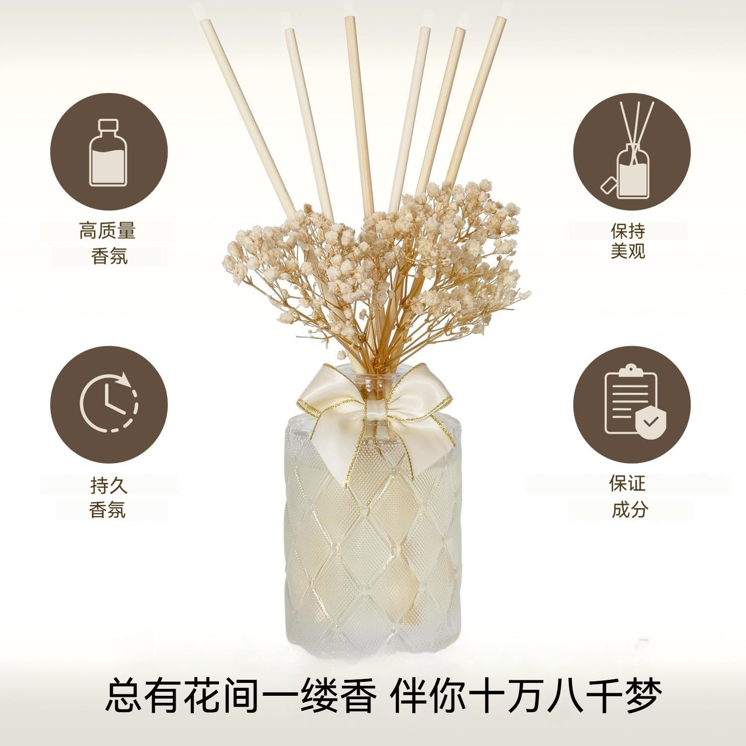 200ml Modern Artistic Diffuser | Dried Flower Flameless Aroma | Cross-Border Home Scent | Long-Lasting