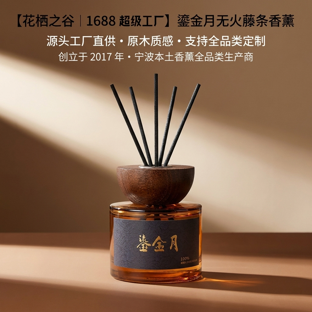 Flameless Diffuser Gift Set | Gold-Trimmed Moon Design | Car & Home Use | Air Freshener