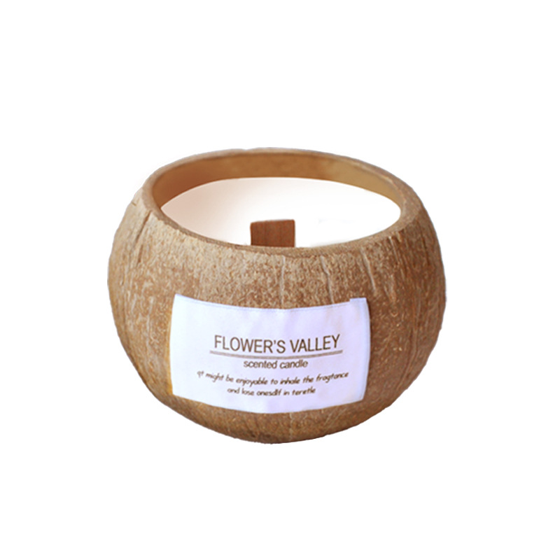Coconut shell scented candle | handmade soy wax | bedroom decor | gift box wholesale