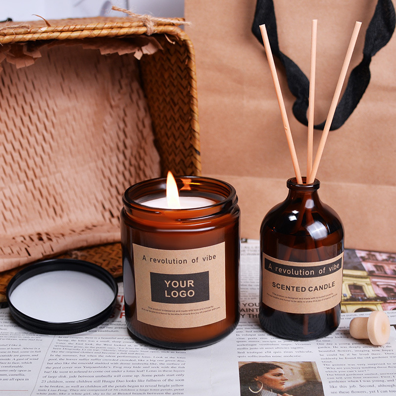 Bamboo-Woven Scented Candle Gift Box | Plant-Based Romantic Candle Set | Holiday Gift | Scented Souvenir