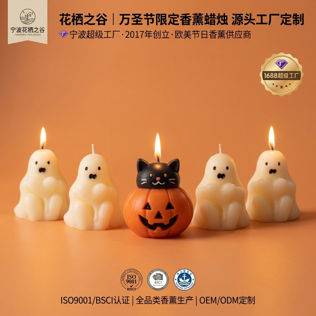 Halloween Scented Candles | Pumpkin, Cat & Ghost Designs | Holiday Decor | Wholesale
