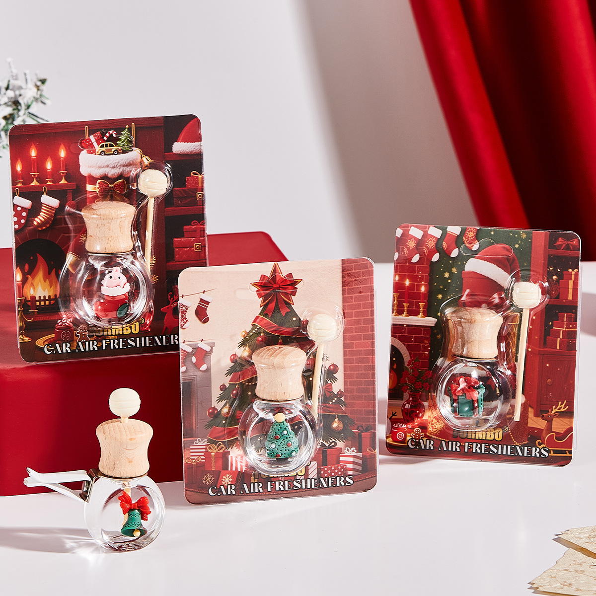 Car Vent Air Freshener | Christmas-Themed Car Perfume Clip & Solid Perfume Ornament