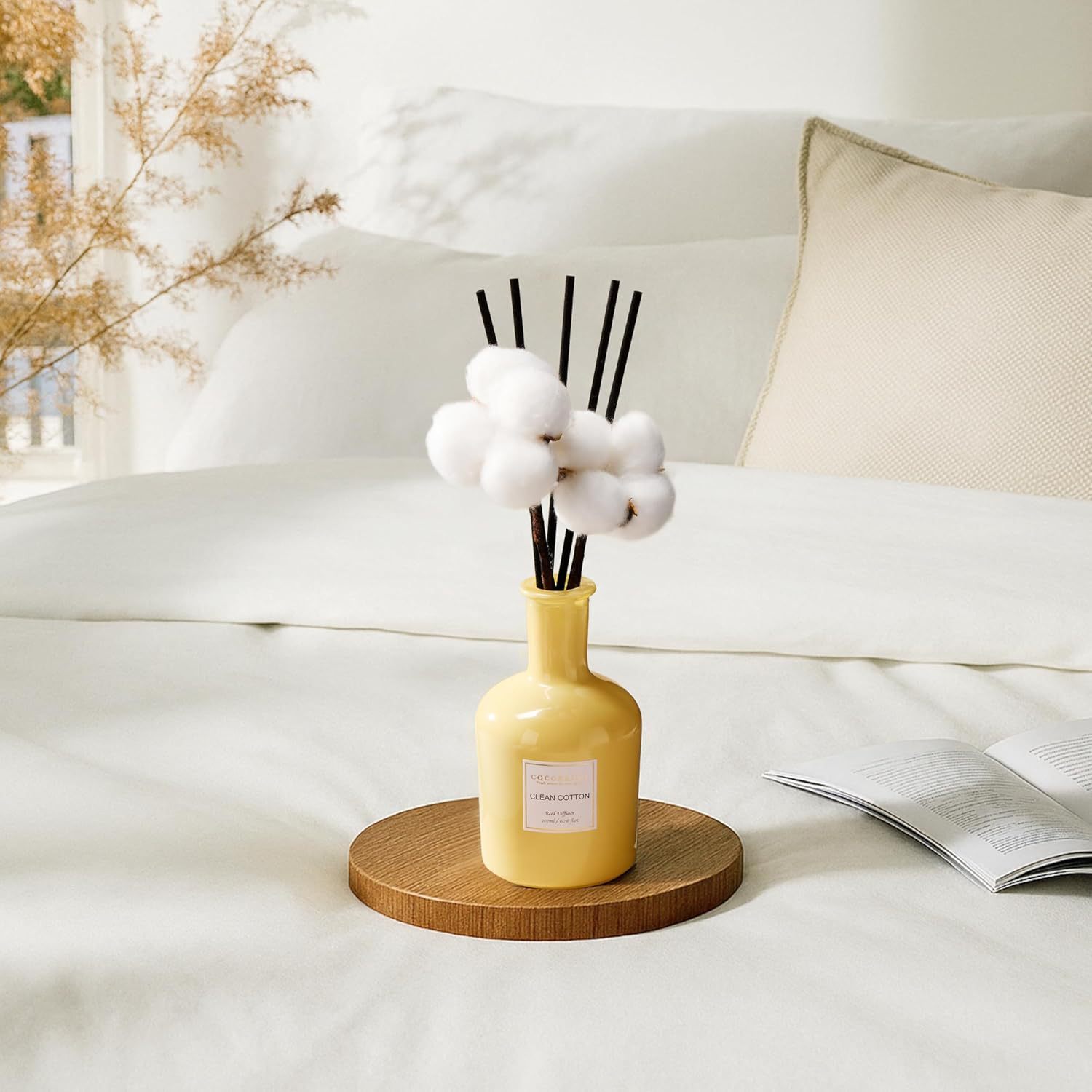 Cream-Yellow Bottle Flameless Diffuser | Instagrammable Living Room Scent | Warm Ambience | Long-Lasting