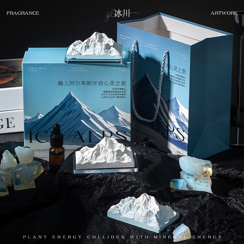 Glacier Scent Aroma Stone Diffuser | Elegant Birthday Gift | Reed Diffuser Gift Set | Desktop Decor