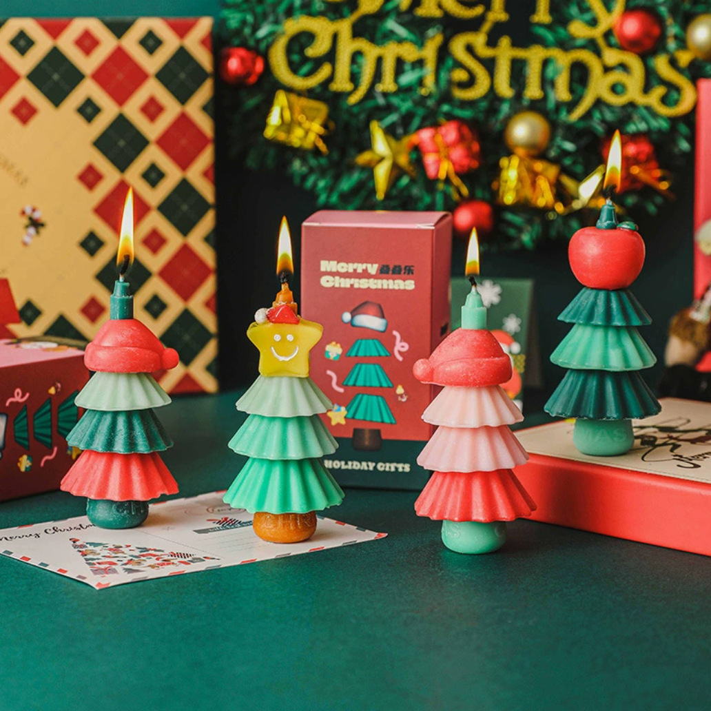 Stackable Scented Candles | Festive Mood | Handmade Gift | Christmas Tree Theme
