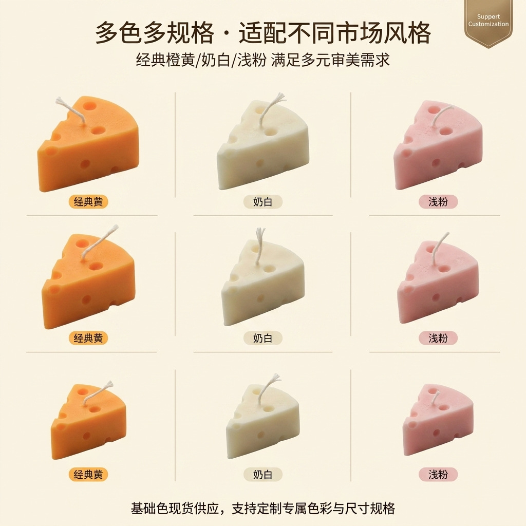 Cheese-Scented Soy Candle | Cute Kawaii Design | Gift for Friends | Long-Lasting Home Fragrance