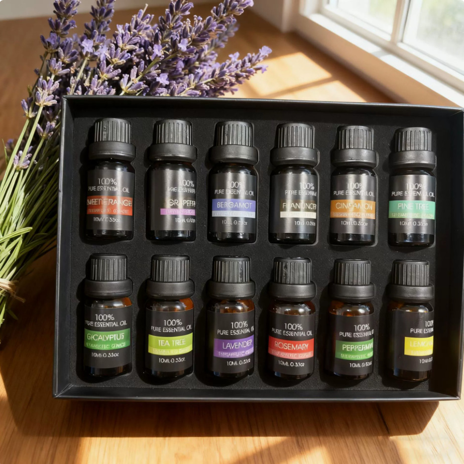Essential oil set (10ml/20ml) | lavender & rose botanical oils | home fragrance diffusion