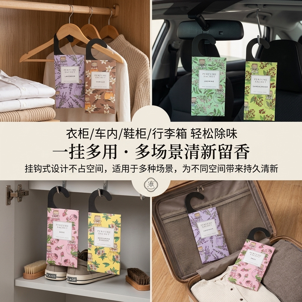 Car & Wardrobe Scent Sachet | Moisture-Absorbing | Southeast Asia Export | Long-Lasting Fragrance