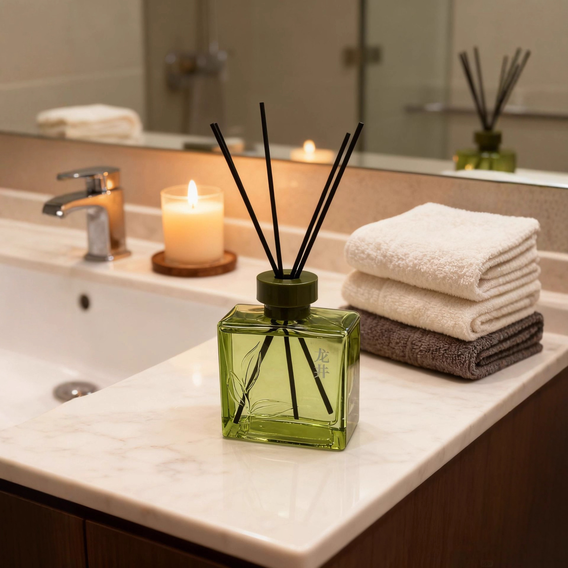 Flameless Diffuser | 200ml Green Osmanthus & Longjing Tea Scent | Home & Office Use