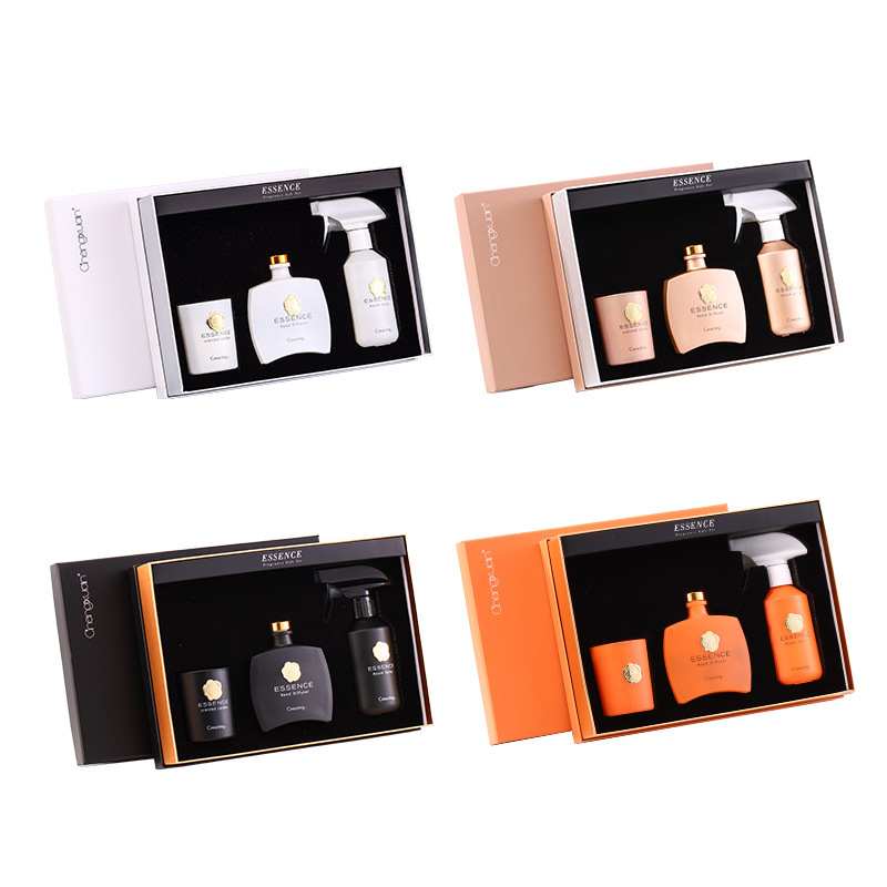 Premium 3-Piece Aroma Gift Set | Reed Diffuser + Room Spray + Smokeless Candle