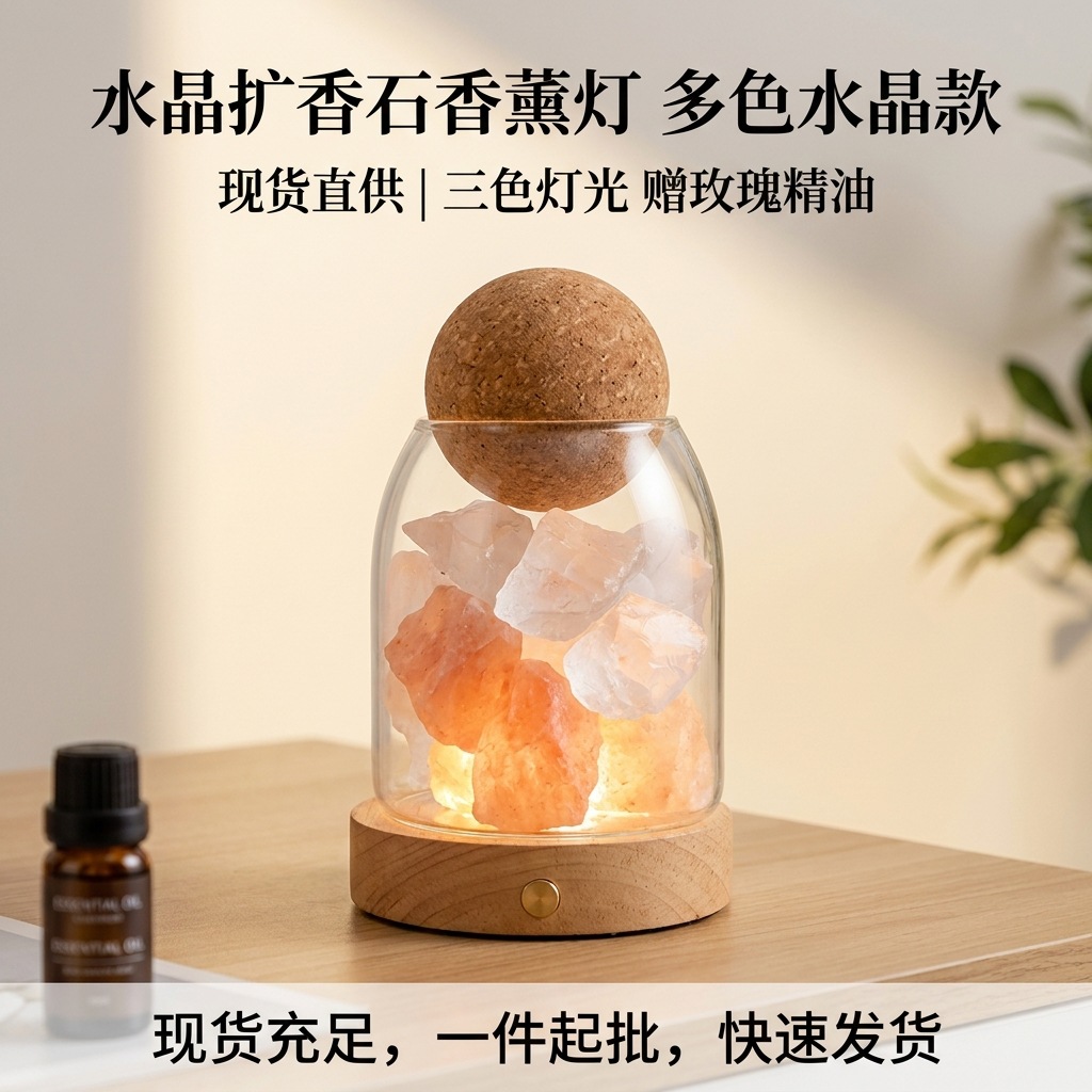 Aroma Stone Night Light | Planet-Shaped Diffuser | Gift Box with Pear & Freesia Scents