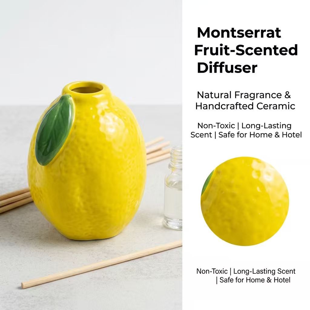 Fruit-Themed Ceramic Diffuser | Artistic Bottle | Cross-Border | Custom Fragrance | Odor Neutralizer