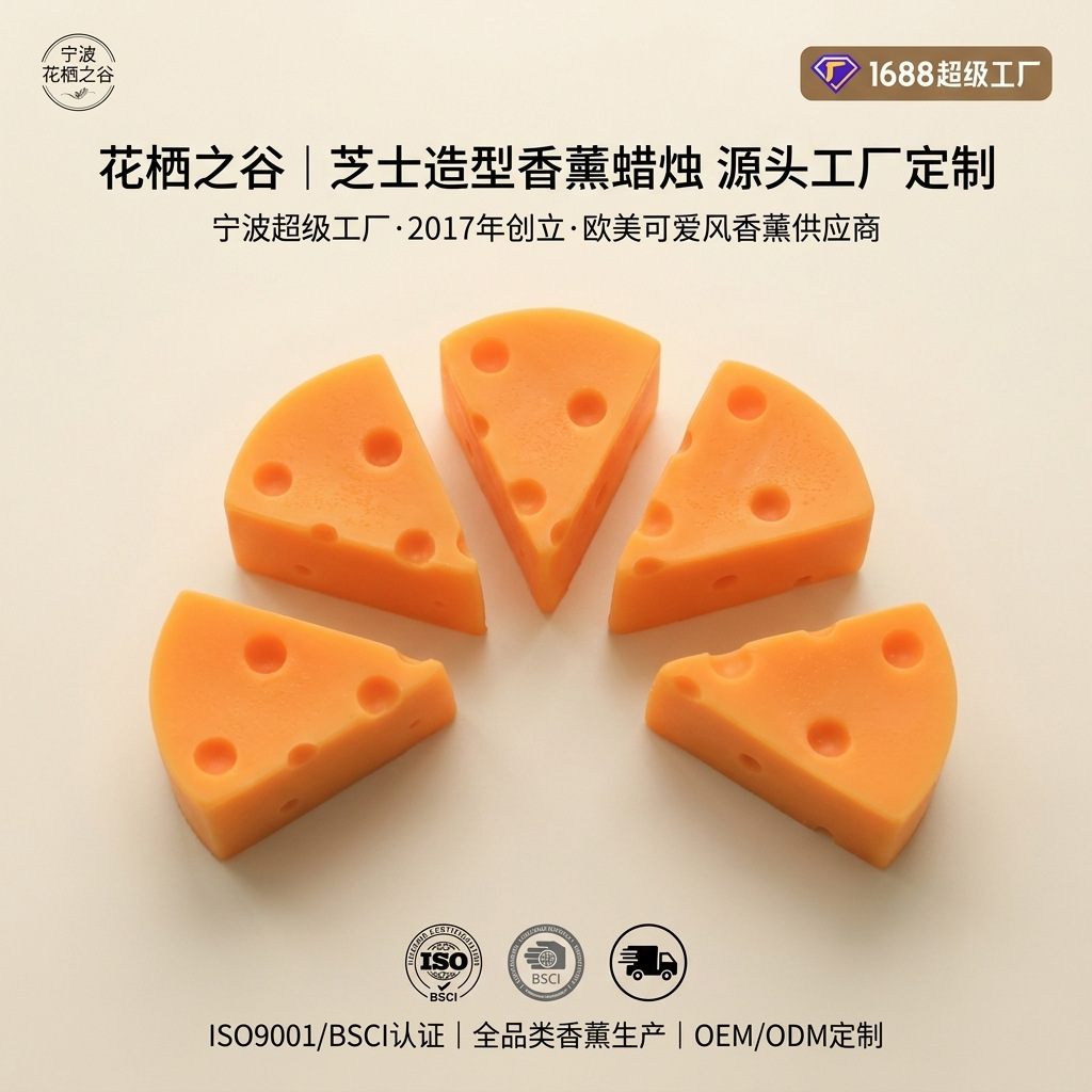 Cheese-Scented Soy Candle | Cute Kawaii Design | Gift for Friends | Long-Lasting Home Fragrance