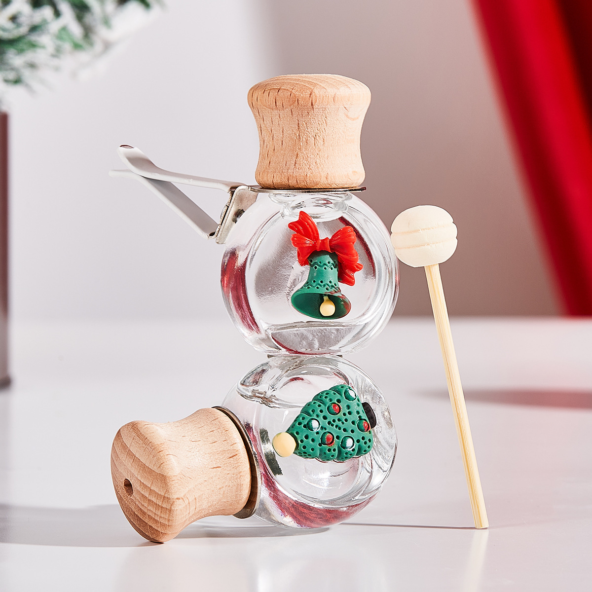 Car Vent Air Freshener | Christmas-Themed Car Perfume Clip & Solid Perfume Ornament